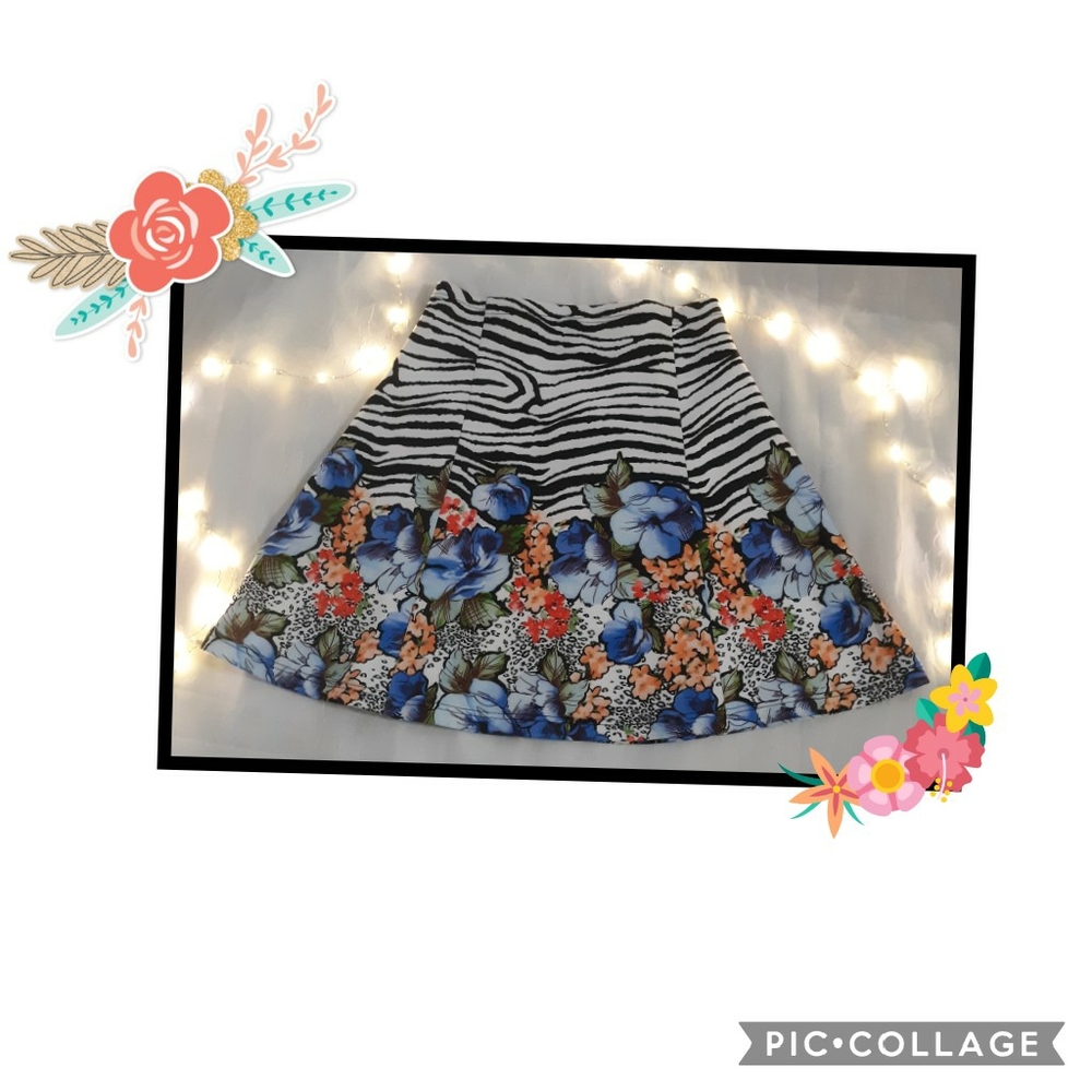 MILANO LG FLARED FLORAL SKIRT